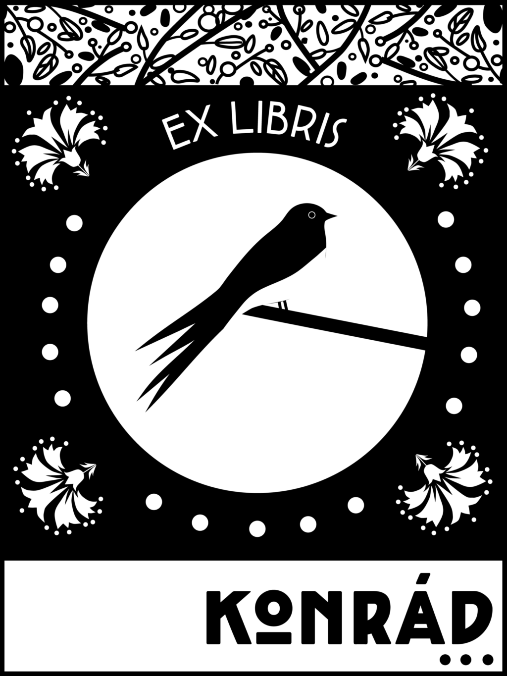 EX LIBRIS - Fecskés - Pecsét, Bélyegző, Nyomda, EX LIBRIS