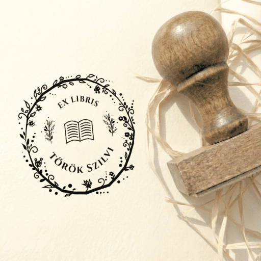 könyv dupla virág ex libris pecsét