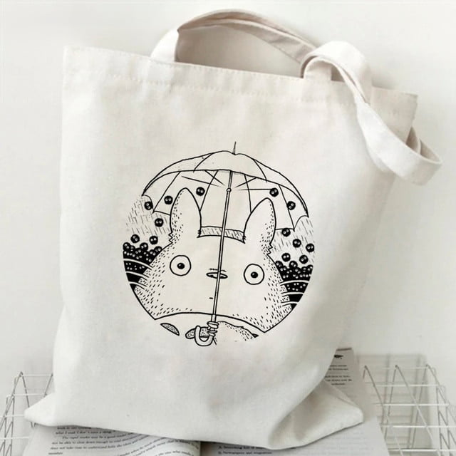 2022 Woman Shopper Totoro Studio Ghibli Printed Tote Bag Women Harajuku Shopper Handbag Lady Shoulder
