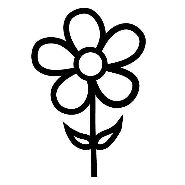 Virág ötszirmú kontúros - Óvodai jel