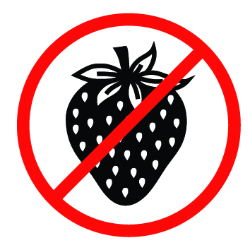 Matricák - Ételallergia - Epermentes FFP - 33 db - 3 cm